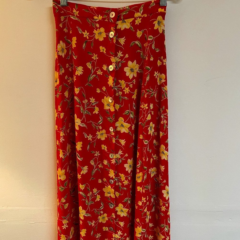 Vintage Casual Corner Rayon Maxi Skirt